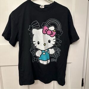 ⭐️ Hello Kitty Black Tee with Pink and Blue Accents